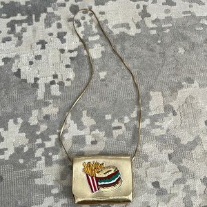 GIRLS GOLD BURGER + FRIES PURSE